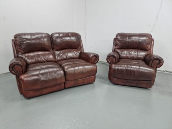 Sofology Heritage Leather 2 and 1 Seat Manual Recliner Sofa and Electric Recliner Chair - Image 3