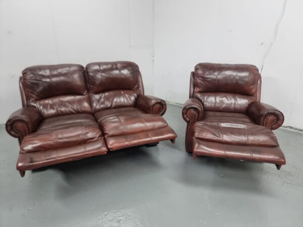 Sofology Heritage Leather 2 and 1 Seat Manual Recliner Sofa and Electric Recliner Chair - Image 5