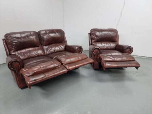 Sofology Heritage Leather 2 and 1 Seat Manual Recliner Sofa and Electric Recliner Chair - Image 6