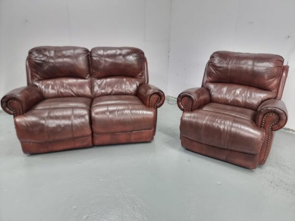 Sofology Heritage Leather 2 and 1 Seat Manual Recliner Sofa and Electric Recliner Chair