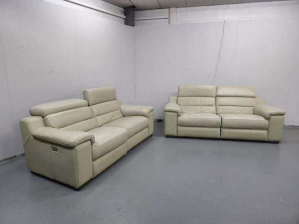 Sofology Leather 3 and 3 Seater Electric Recliner Sofas with Adjustable Headrests - Image 3