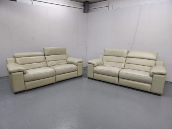 Sofology Leather 3 and 3 Seater Electric Recliner Sofas with Adjustable Headrests - Image 4