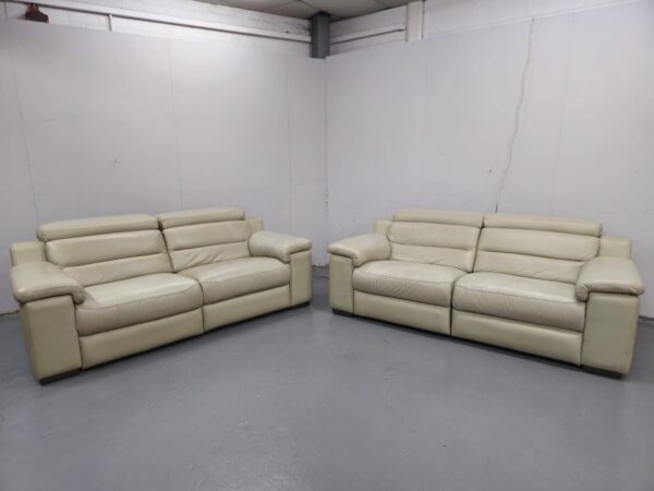 Sofology Leather 3 and 3 Seater Electric Recliner Sofas with Adjustable Headrests