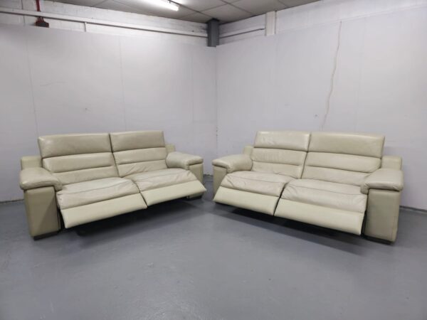 Sofology Leather 3 and 3 Seater Electric Recliner Sofas with Adjustable Headrests - Image 8