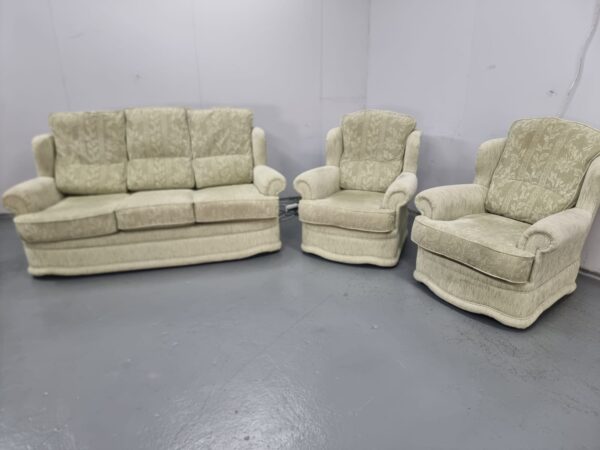 Fabric 3 Piece Suite Sofa and Chairs - Image 2