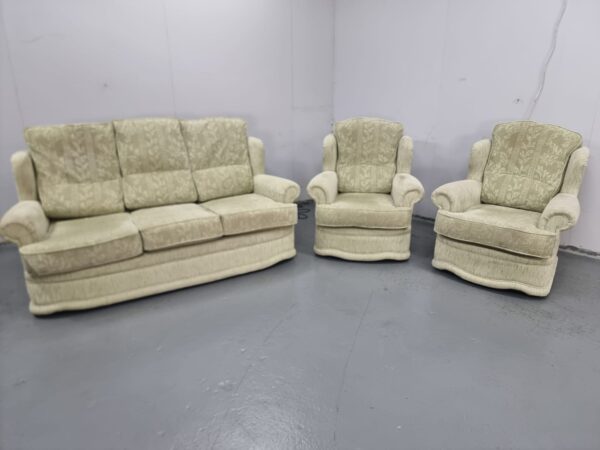 Fabric 3 Piece Suite Sofa and Chairs - Image 3