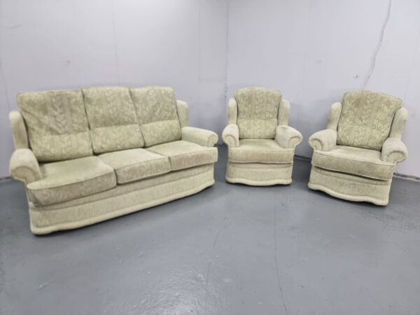 Fabric 3 Piece Suite Sofa and Chairs - Image 4