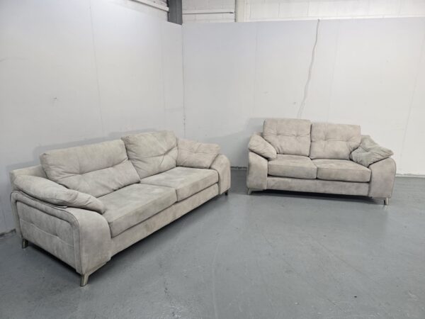 Sofology Suede 3 and 2 Seater Sofas - Image 3