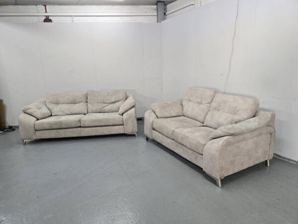 Sofology Suede 3 and 2 Seater Sofas - Image 4