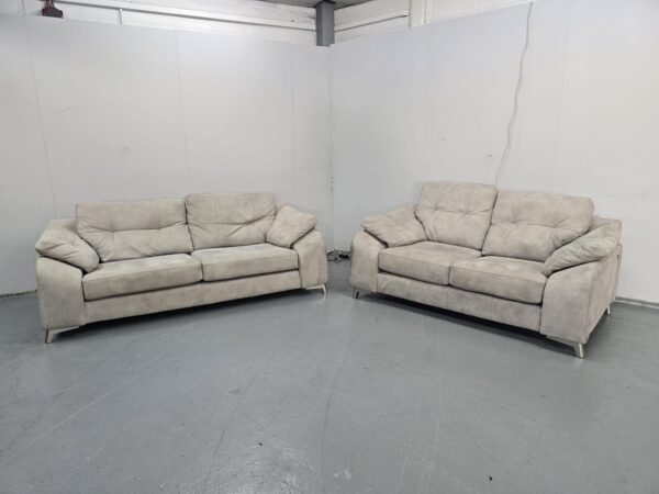 Sofology Suede 3 and 2 Seater Sofas - Image 2