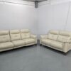 Sofology Cream Leather 3 and 2 Seater Electric Recliner Sofas with USB - Image 2