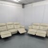 Sofology Cream Leather 3 and 2 Seater Electric Recliner Sofas with USB - Image 5