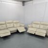 Sofology Cream Leather 3 and 2 Seater Electric Recliner Sofas with USB - Image 6