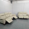 Sofology Cream Leather 3 and 2 Seater Electric Recliner Sofas with USB - Image 7