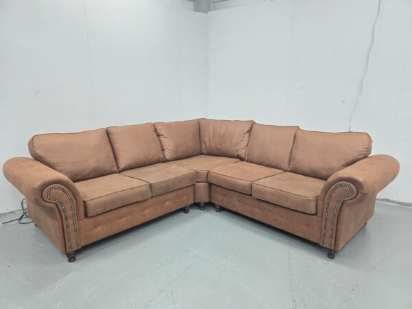 Oakland Tan Suede Corner Sofa - Image 3