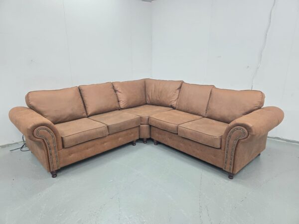 Oakland Tan Suede Corner Sofa - Image 2