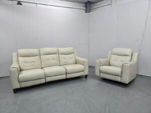 Sofology Leather 3 and 1 Seater Electric Recliner Sofa and Chair