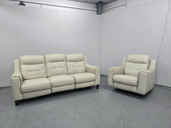 Sofology Leather 3 and 1 Seater Electric Recliner Sofa and Chair
