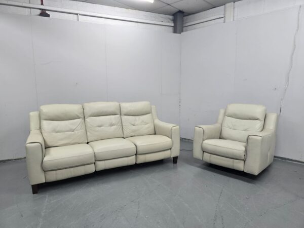 Sofology Leather 3 and 1 Seater Electric Recliner Sofa and Chair - Image 4