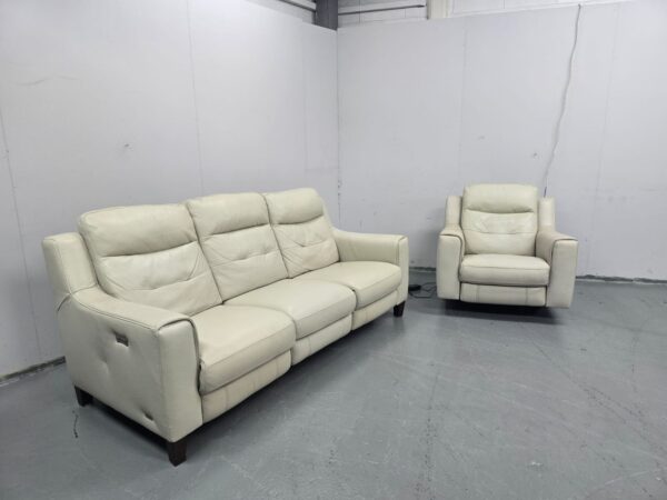 Sofology Leather 3 and 1 Seater Electric Recliner Sofa and Chair - Image 3
