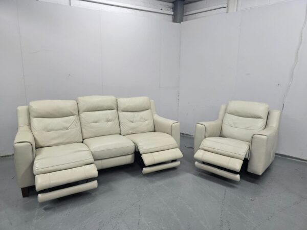 Sofology Leather 3 and 1 Seater Electric Recliner Sofa and Chair - Image 5