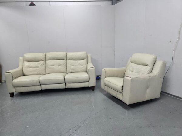 Sofology Leather 3 and 1 Seater Electric Recliner Sofa and Chair - Image 2