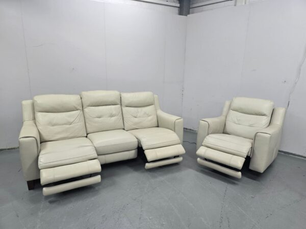 Sofology Leather 3 and 1 Seater Electric Recliner Sofa and Chair - Image 7
