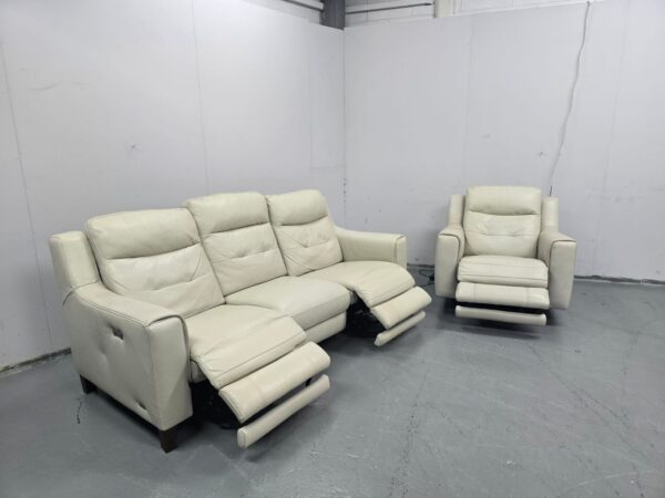Sofology Leather 3 and 1 Seater Electric Recliner Sofa and Chair - Image 6