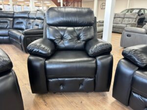 Cody Black Leather Manual Recliner Chair