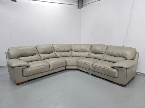 Dfs Grey Leather Corner Sofa - Image 2