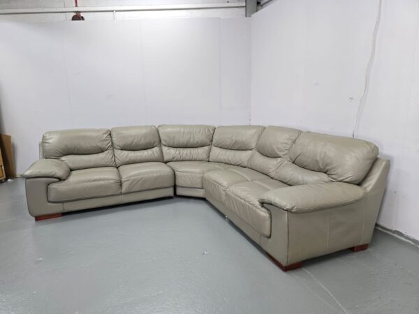 Dfs Grey Leather Corner Sofa - Image 3