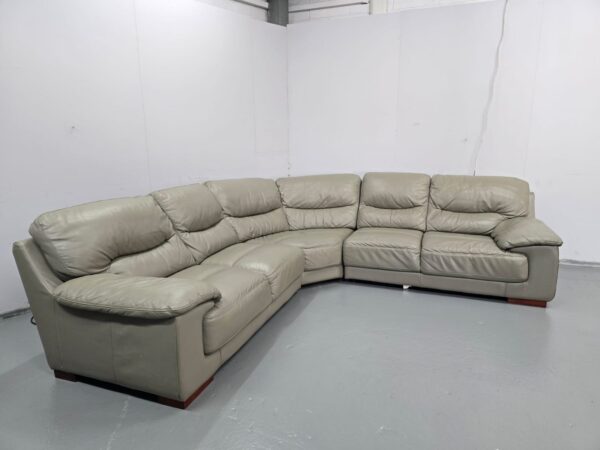 Dfs Grey Leather Corner Sofa - Image 4