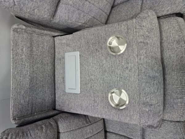 Linden Grey Fabric Electric Recliner Corner Sofa and Chair with Cup Holders and USB - Image 7