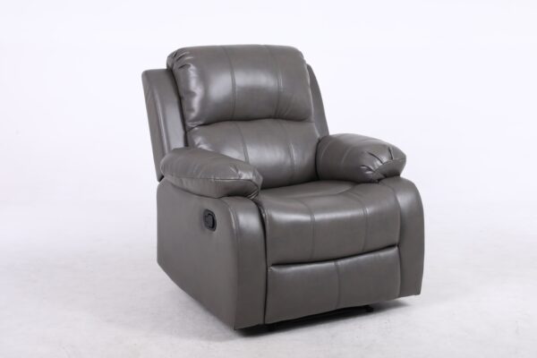 Amberly Grey Leather Manual Recliner Chair