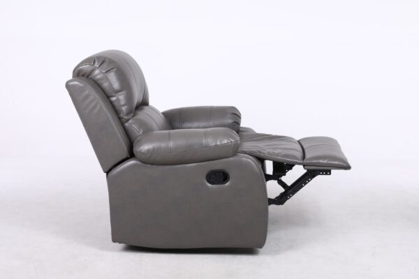 Amberly Grey Leather Manual Recliner Chair - Image 3