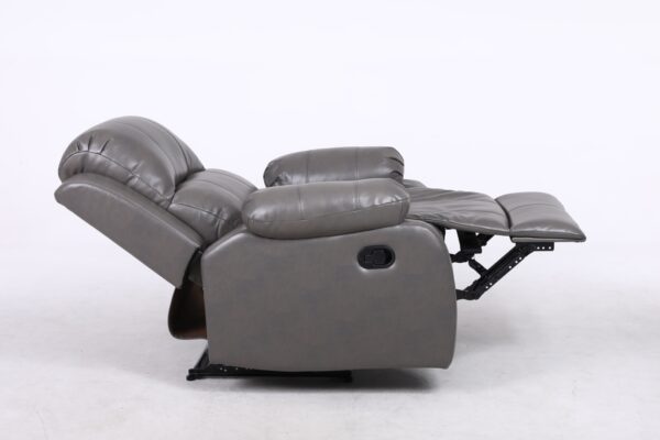 Amberly Grey Leather Manual Recliner Chair - Image 4