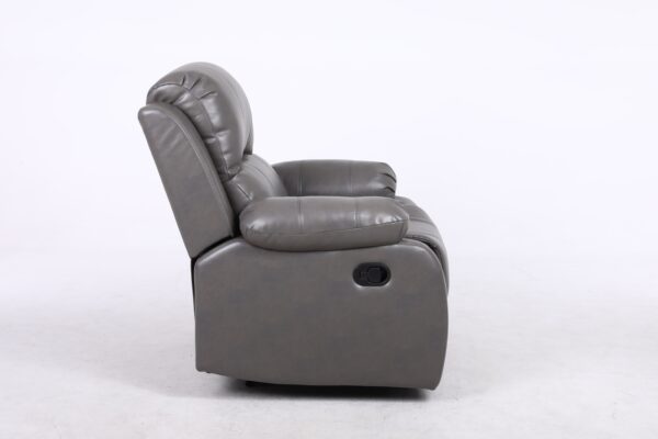 Amberly Grey Leather Manual Recliner Chair - Image 2