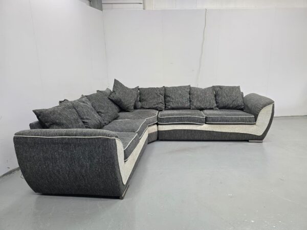 Scs Big Grey Fabric Corner Sofa with Fire Tags - Image 2