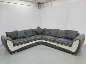 Scs Big Grey Fabric Corner Sofa with Fire Tags