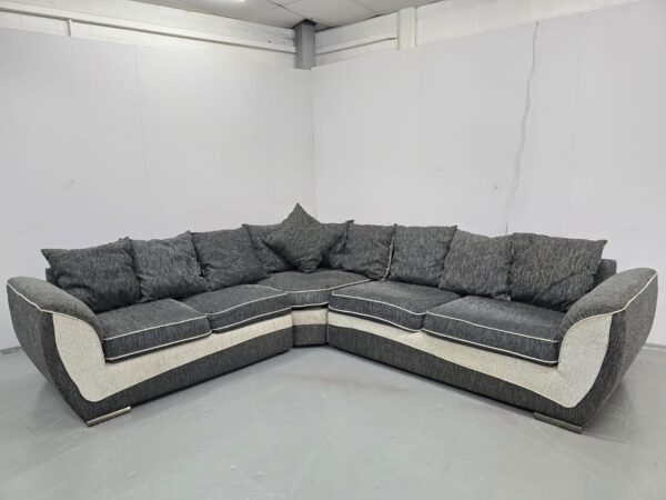 Scs Big Grey Fabric Corner Sofa with Fire Tags