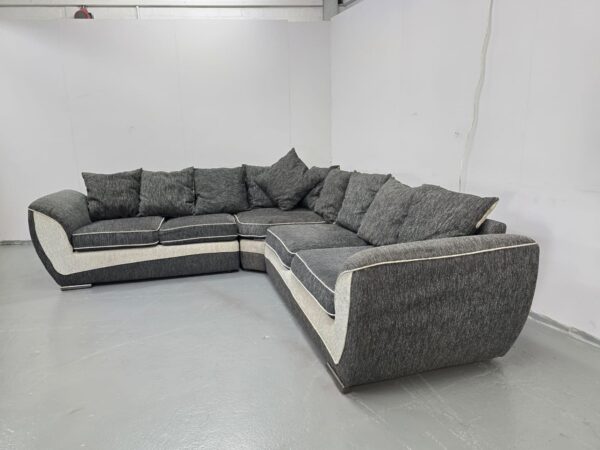 Scs Big Grey Fabric Corner Sofa with Fire Tags - Image 4