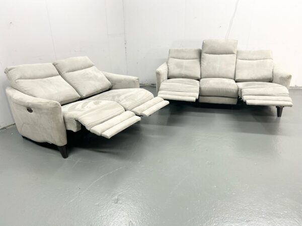 Oak Furniture Land Suede 3 and 2 Seater Electric Recliner Sofas - Image 6