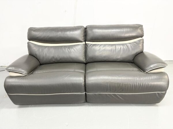 Lazyboy Grey Leather 3 and 3 Seater Electric Recliner Sofas with USB - Image 2