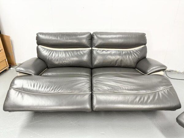 Lazyboy Grey Leather 3 and 3 Seater Electric Recliner Sofas with USB - Image 6