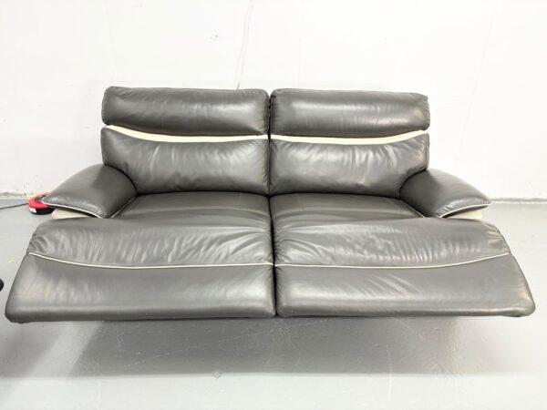 Lazyboy Grey Leather 3 and 3 Seater Electric Recliner Sofas with USB - Image 7