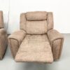Harvey's Brown Fabric 3 Piece suite Static Sofa and Chair with Manual Recliner Chair - Image 7