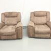 Harvey's Brown Fabric 3 Piece suite Static Sofa and Chair with Manual Recliner Chair - Image 6