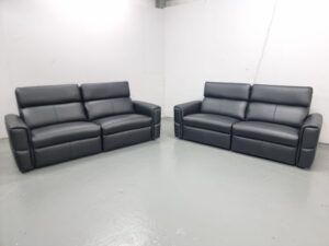 New Oak Furniture Samson Leather 3 and 3 Seater Sofas