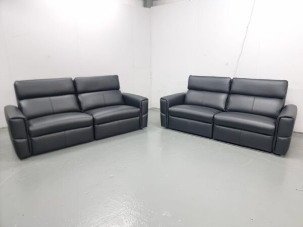 New Oak Furniture Samson Leather 3 and 3 Seater Sofas