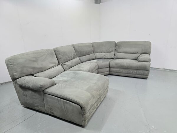 Sofology Grey Suede Electric Recliner Corner Sofa Chaise - Image 4